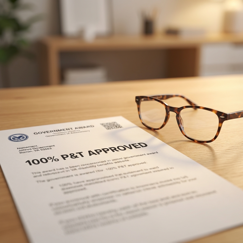 100% P&T Approved VA Award Letter